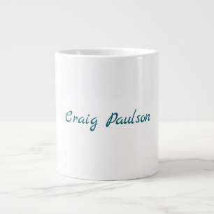 Blau Weiß Ihr Name Einzigartig Minimalistisch Jumbo-Tasse