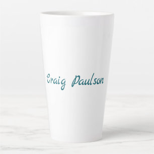 Blau Weiß Ihr Name Einzigartig Minimalistisch Milchtasse