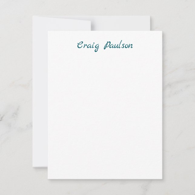 Blau Weiß Ihr Name Einzigartig Minimalistisch RSVP Karte (Vorderseite)