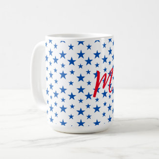 Blau-Weiß-individualisierbares Sternmuster Kaffeetasse