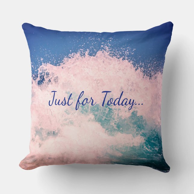 Blau/Weiß Inspirationswellendesign Kissen (Vorderseite)