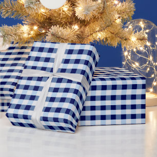 Blau-weiß kariert geschenkpapier