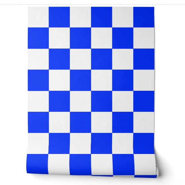 Blau-weiß karierte Wanddekoration des Karos Tapete (Abrollen)