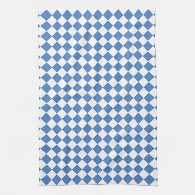 Blau Weiß Karo Diamantmuster Geschirrtuch (Vertikal)