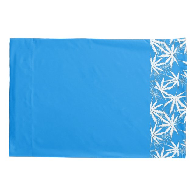 Blau-Weiß-Leaf-Muster Kissenbezug (Rückseite)
