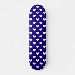 Blau Weiß Liebe Herz Muster Design Skateboard