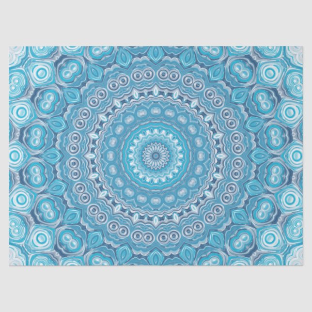 Blau-Weiß-Mandala-Muster Seidenpapier (Vorderseite)
