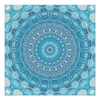 Blau-Weiß-Mandala-Musterdesign