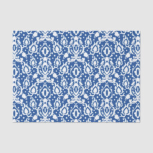 Blau-weiß-marokkanische Casbah Damask Seidenpapier