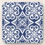 Blau-Weiß-marokkanisches Muster Untersetzer<br><div class="desc">Elegantes marokkanisches Muster in Blau und Weiß. Dieses Design ist in verschiedenen Farben und Produkten erhältlich.</div>