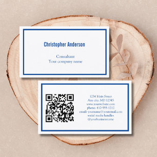 Blau-Weiß-Minimalistisches Professionelles Firmen- Visitenkarte