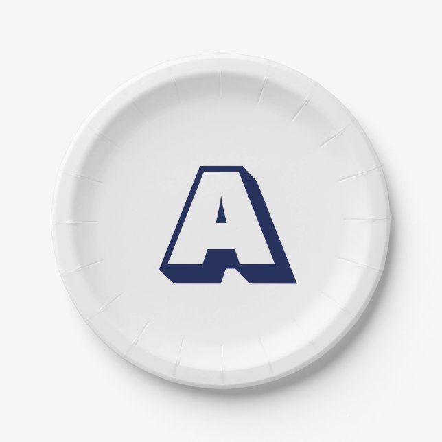 Blau-weiß, modern, kundenspezifisch pappteller (Vorderseite)