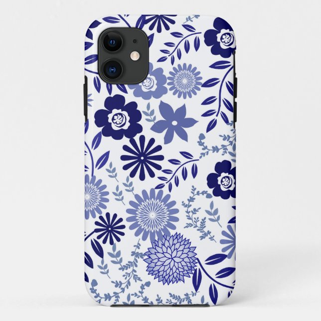 Blau-Weiß-Muster Case-Mate iPhone Hülle (Rückseite)