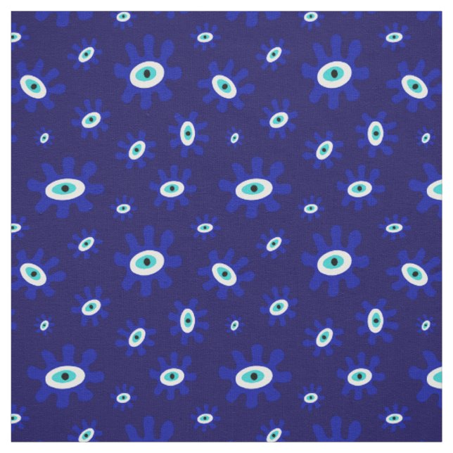 Blau-Weiß-Muster des griechischen Auges Stoff (Muster)