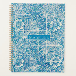 Blau-Weiß-Muster für Vintage Blumen Planer