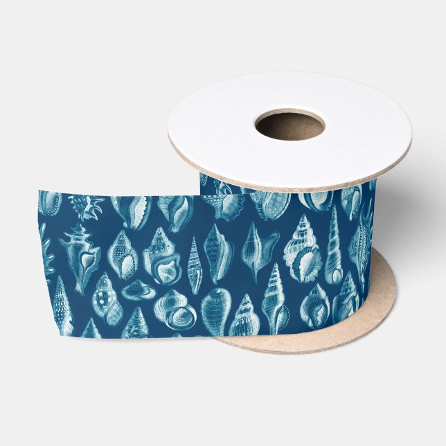 Blau-Weiß-Muster Satinband (Spule)