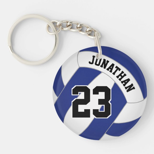 blau weiß oder JEDER Farbvolleyball Schlüsselanhänger (Vorderseite)