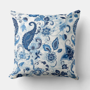 Blau-Weiß-Paisley-Kopfkissen Kissen