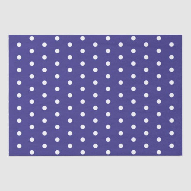 Blau-Weiß-Polka-Dot-Muster Seidenpapier (Vorderseite)