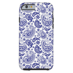 Blau & Weiß Retro Paisley Ham Pattern Tough iPhone 6 Hülle