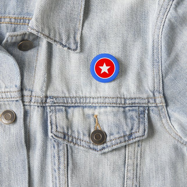 Blau Weiß Rot Panama Knopf Button (Beispiel)