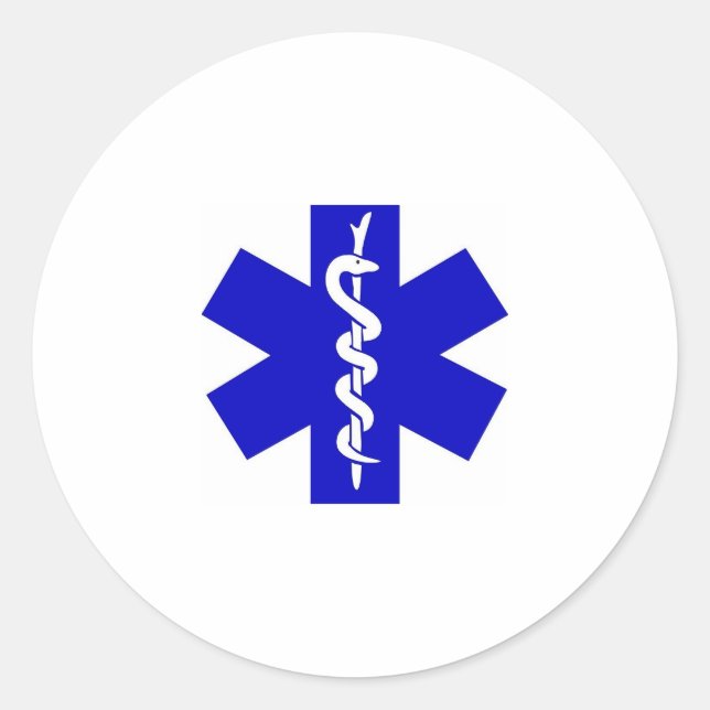 blau-weiß runder aufkleber (Vorderseite)