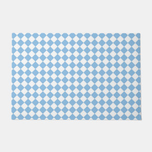 Blau-Weiß-Schachbrett Diamant-Muster Fußmatte