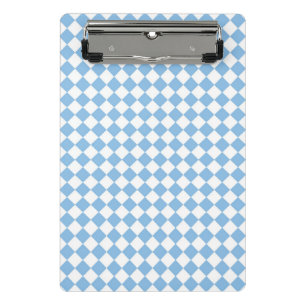 Blau-Weiß-Schachbrett Diamant-Muster Mini Klemmbrett