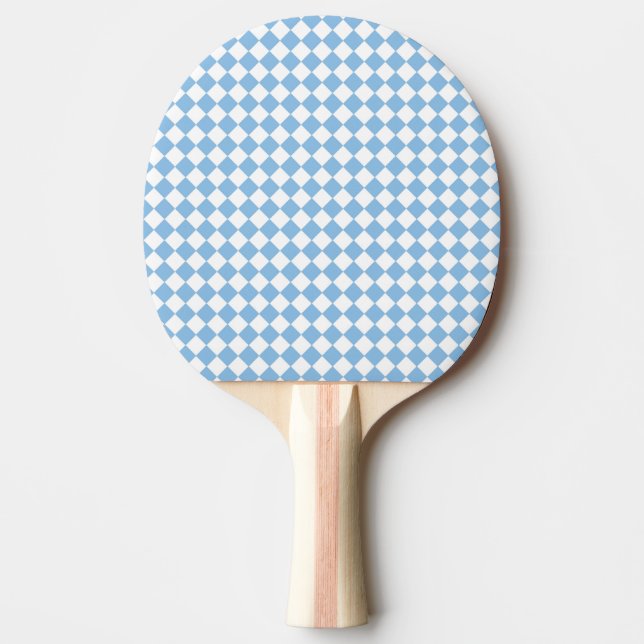 Blau-Weiß-Schachbrett Diamant-Muster Tischtennis Schläger (Vorderseite)