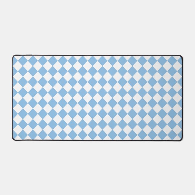 Blau-Weiß-Schachbrett-Muster Schreibtischunterlage (Vorderseite)