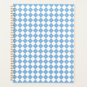 Blau-Weiß-Schachbrettmuster Planer