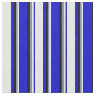 Blau, Weiß, Schiefergrau und schwarze Linien Stoff