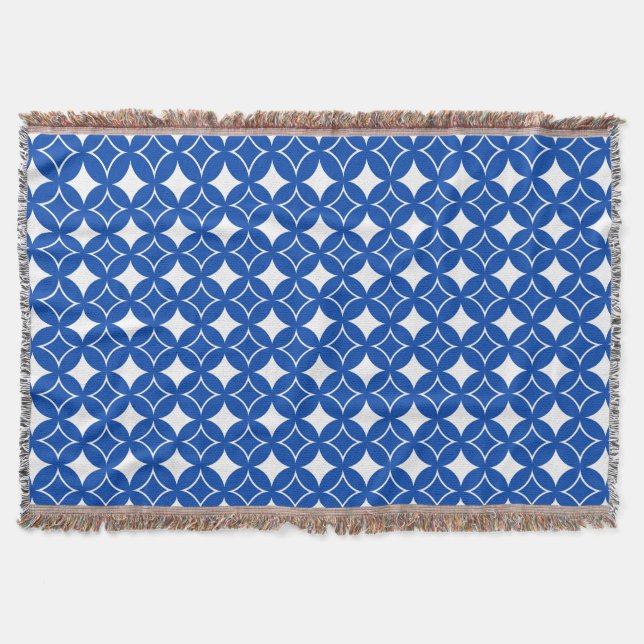 Blau-Weiß-Shippo-Muster Decke (Vorderseite)