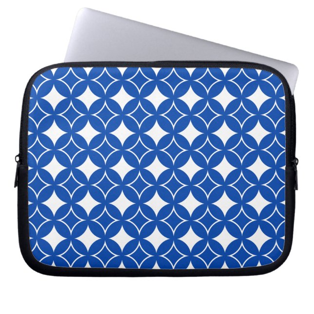 Blau-Weiß-Shippo-Muster Laptopschutzhülle (Vorderseite)
