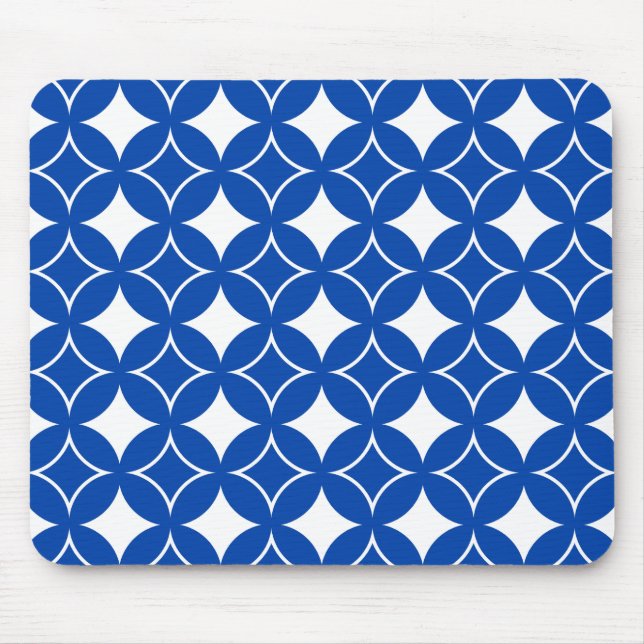 Blau-Weiß-Shippo-Muster Mousepad (Vorne)