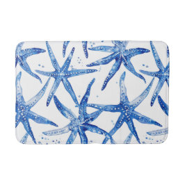 Blau-Weiß-Starfish-Design Badematte