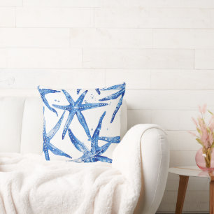 Blau-Weiß-Starfish-Design-Kissen Kissen