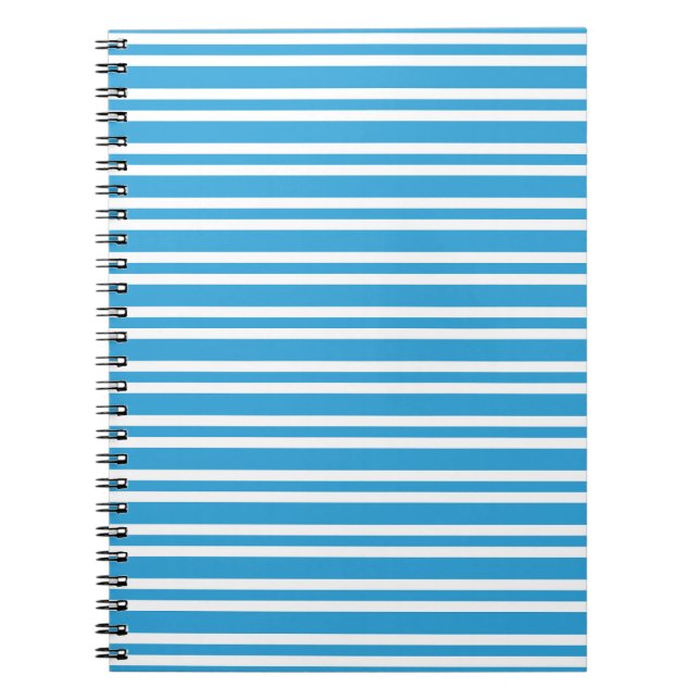 Blau-Weiß-Streifen-Muster Notizblock (Vorderseite)