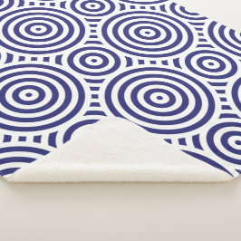 Blau-Weiß-stylisches geometrisches Muster Sherpadecke