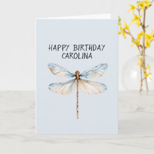 Blau Weiß Traum Libelle Geburtstag Karte