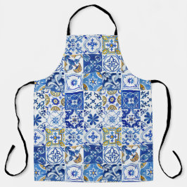 Blau, Weiß und Gelb Farbe Mittelmeer Schürze