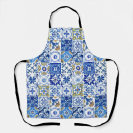 Blau, weiß und gelb im Mittelmeer Schürze