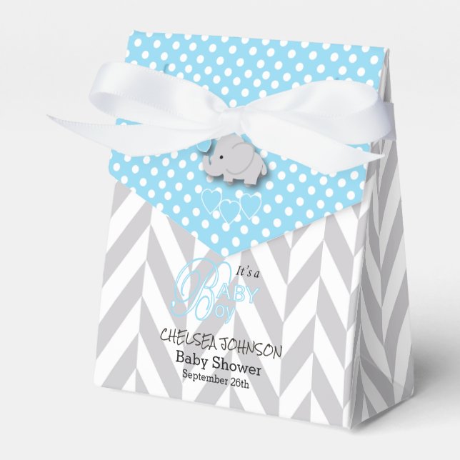 Blau, Weiß und Grau Geschenkschachtel (Vorderseite)