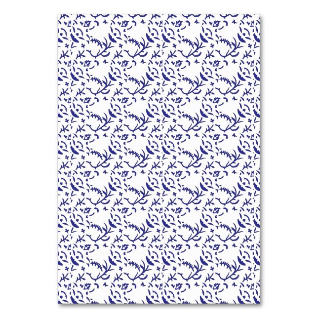 Blau-weiß verpacktes Papier mit grafischer Darstel Tischnummer (Vorderseite)