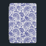 Blau-Weiß-Vintages Blumenmuster iPad Mini Hülle<br><div class="desc">Navy blaue und weiße Vintage Blumenpaisley-Muster.</div>