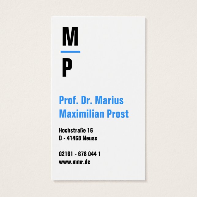 Blau Weiß Visitenkarten (Dos)