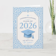 Blau-Weiße Abschlusskarte 2026