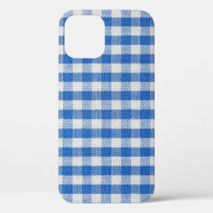 Blau-weiße ausgekleidete Esskleider. Case-Mate iPhone Hülle