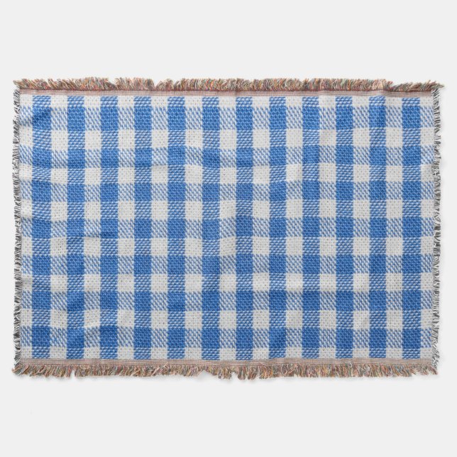 Blau-weiße ausgekleidete Esskleider. Decke (Vorderseite)