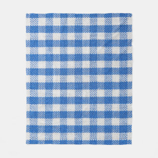 Blau-weiße ausgekleidete Esskleider. Fleecedecke